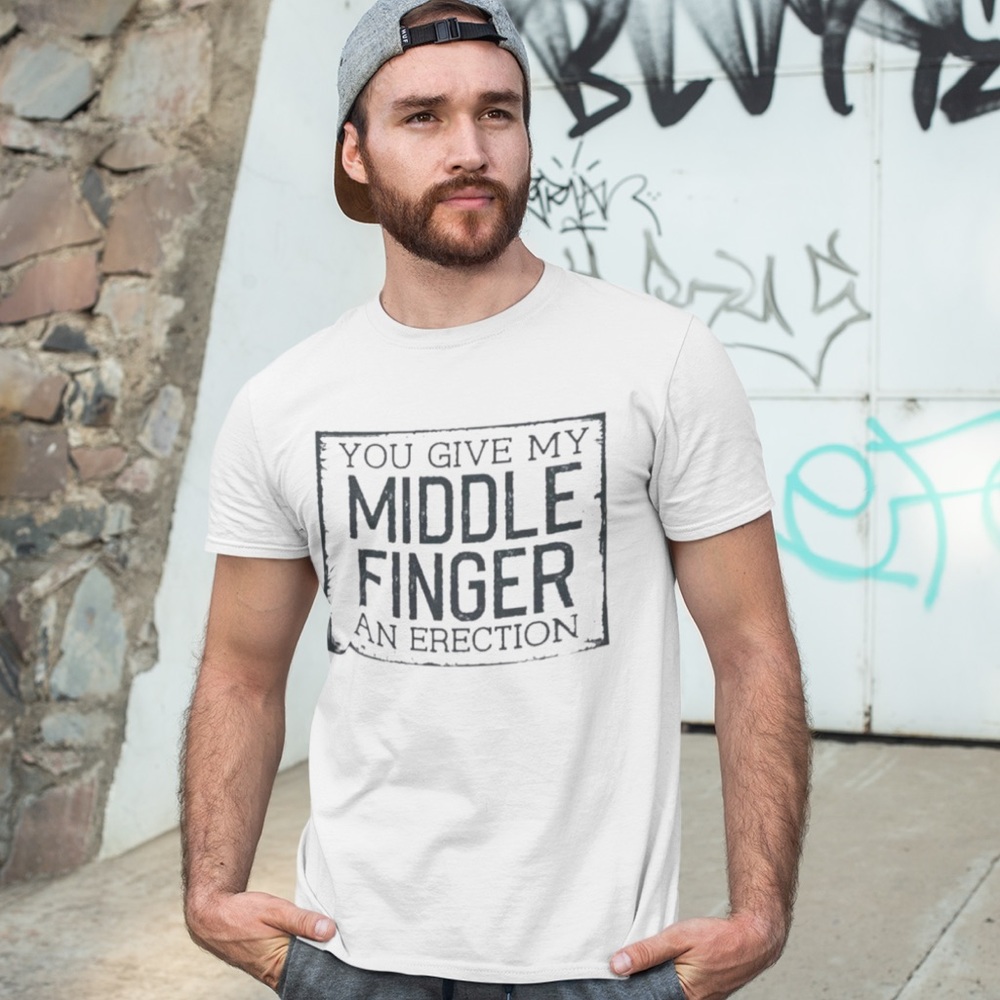 Middle Finger Humor Handmade Sublimated Graphic Tee - Picture 3 of 6